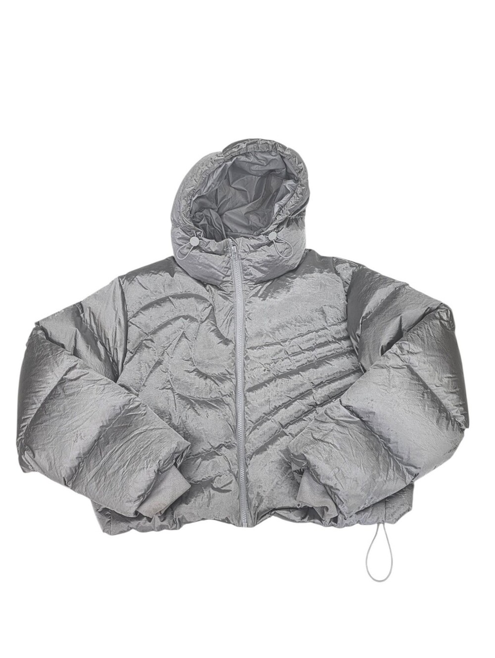 Nike Women’s Therma-FIT Oversized Down Puffer Jacket Metallic Silver Size Medium